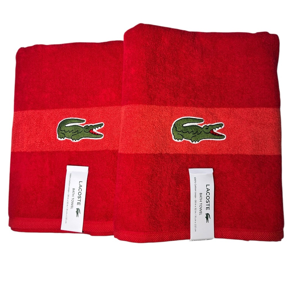 Lacoste Bath Towels Big Logo